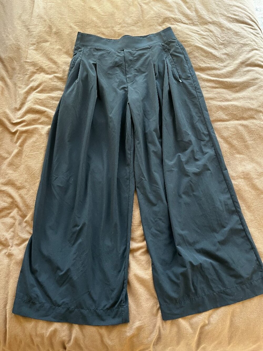 Athleta Brooklyn Heights Wide Leg Pleated Pants - Black - Size 10/P - Picture 2 of 7